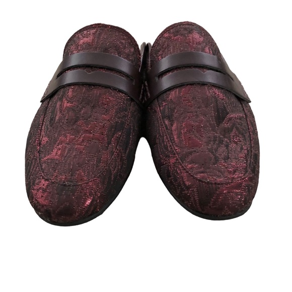 Circus by Sam Edelman Paulie Flats Shoes Slip on Mules Maroon Jacquard Size 8.5 - Picture 3 of 13
